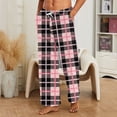 thumbnail image 2 of Trgacdwlo Men Flannel Pajama Pants Plaid Print Fuzzy Sleepwear Mens Pajama Pants Fleece Elastic Waist Fall Winter Warm Lounge Pants Men, 2 of 6