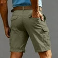 thumbnail image 6 of Men's Gym Shorts Men's Casual Solid Color Fashion Pockets Comfortable Cargo Short Pants Army Green XL, 6 of 9