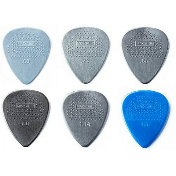 Dunlop Nylon Max Grip Standard Picks Sample Mix Pack (2 of each gauge)