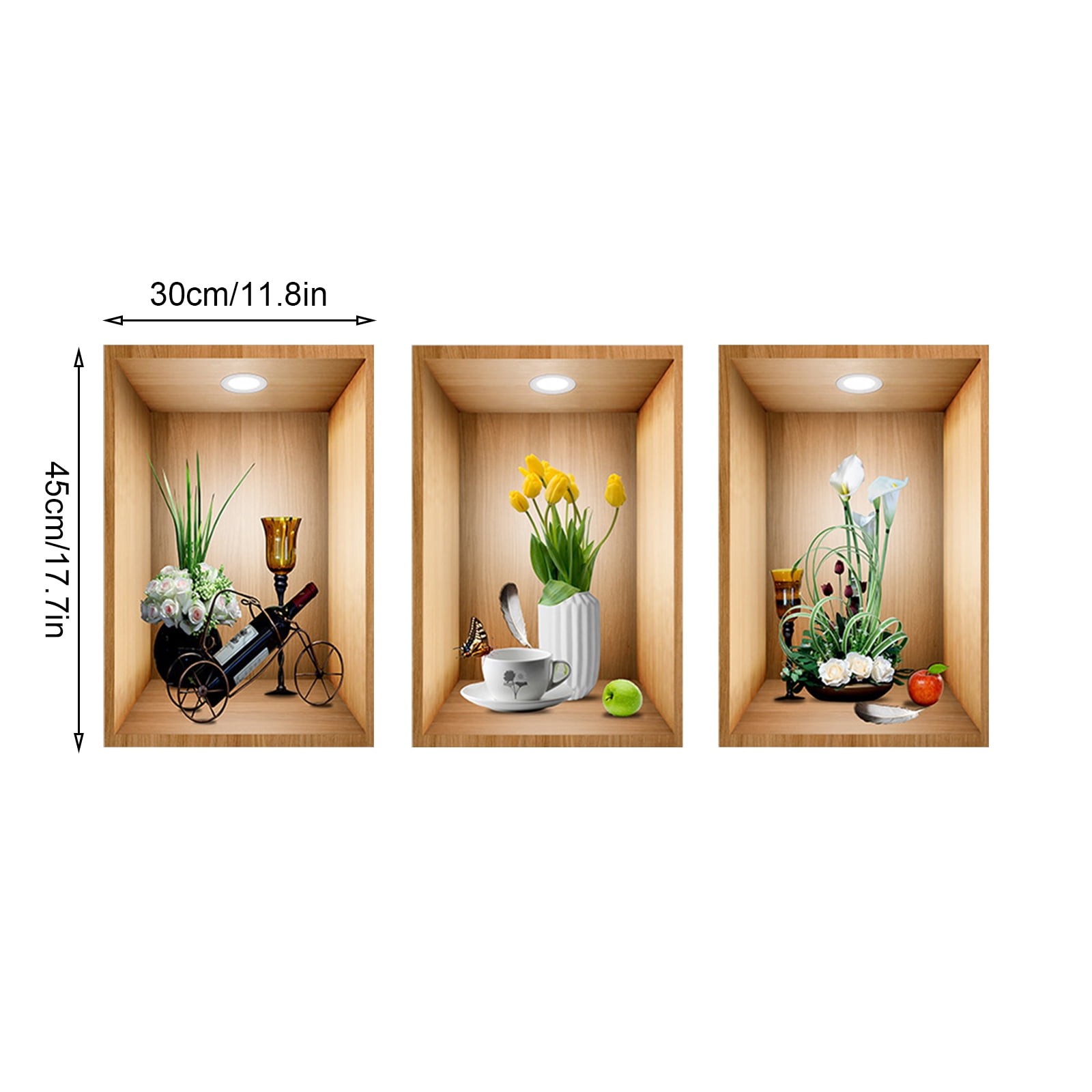 3d Potted Plant Wall Murals for Living Room Bedroom Sofa Backdrop 並行輸入品 Hermione Baby 3D Potted Plant Wall Murals for Living Room Bedroom Sofa  Backdrop Tv Wall Background, Originality Stickers Gift, DIY Wall Decal Wall