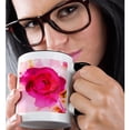 thumbnail image 2 of 3drose, Pink Red Rose, 11oz Two-tone Black Mug, 2 of 6