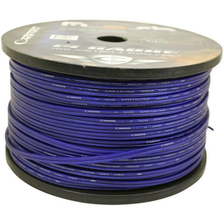 Cadence 14 AWG Gauge 20 Foot Blue Car Speaker Wire, True Gauge Wire
