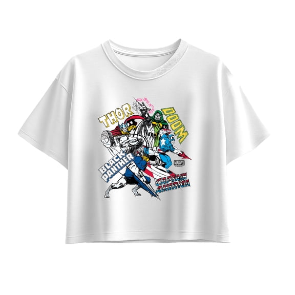 Avengers - Group Sketch - Youth Girls Boxy T-Shirt