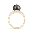 thumbnail image 2 of Angara Tahitian Cultured Pearl Criss-Cross Shank Ring in 14K Yellow Gold for Women | June Birthstone Jewelry for Her, 2 of 8