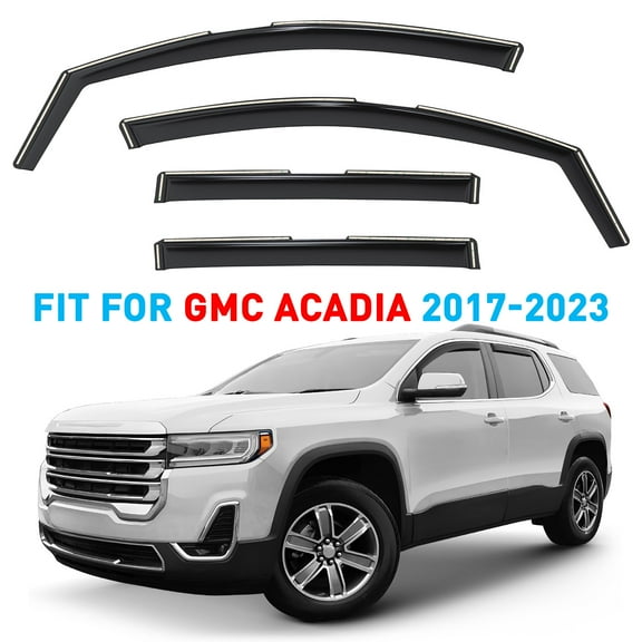 GrandWheel Co Window Deflectors Smoke Tinted In-Channel Side Window Vent Visor Deflectors Rain Guards Compatible with GMC Acadia 2017-2023 - 4 pcs. GW0842