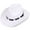 White, variant on Deago Western Cowboy Hat for Men Women Classic Roll Up Fedora Hat Cowgirl Cap with Buckle Belt (Coffee)