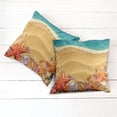 thumbnail image 6 of Ambesonne Beach Throw Pillow Cover 2 Pack, Seashell on Shore Cartoon, 18", Sand Brown Orange Teal, 6 of 7