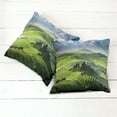 thumbnail image 2 of Ambesonne Landscape Throw Pillow Cover 2 Pack, Sunrise in the Valley, 20", Green Blue, 2 of 6