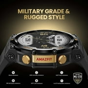 Amazfit T-Rex 2 Smart Watch: Dual-Band & 5 Satellite Positioning - 24-Day Battery Life - Ultra-Low Temperature Operation - Rugged Outdoor GPS Military Smartwatch - Real-time Navigation, Black