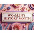 thumbnail image 4 of LUUFILx Women's History Month Celebration Banner Colorful Illustrated Floral Design Event Backdrop Party Supplies Event Decorations Photography Props, 4 of 8