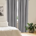 thumbnail image 2 of Ambesonne Geometric Curtains, Chevron Zigzags Cubes, Pair of 28"x84", Black Grey and Pale Grey, 2 of 5
