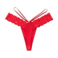 thumbnail image 2 of Bovxnpu Women's Plus Size Panties, Seamless Lace Thongs for Women, Women's Thong With Lace Lace And Playful Low Waisted Thin Belt Underwear, 2 of 4