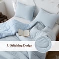 thumbnail image 5 of Simple&Opulence 100% Cotton Muslin Comforter Set King Size 104x92”, 3PCS Gauze Comforter for King Bed, Soft Lightweight All Seasons Bedding Sets with 2 Pillowcases(Light Blue,King), 5 of 6