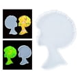 thumbnail image 3 of 2x Molde de Resina de Silicona Afro Femenino para Posavasos DIY Bandeja de ágata DIY 2 piezas, 3 of 8