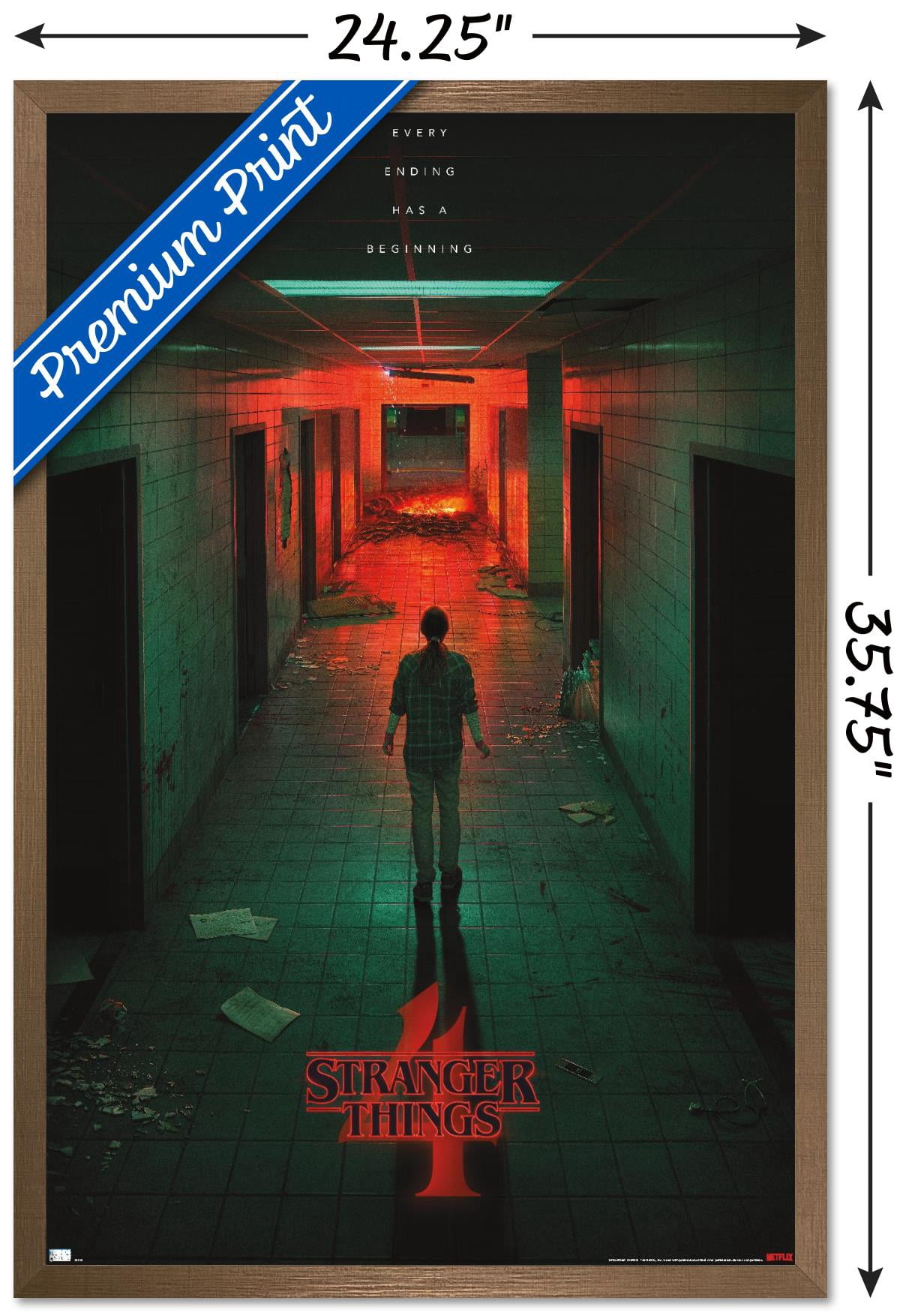 Netflix Stranger Things: Season 4 - Hawkins Lab Teaser 16.5" x 24.25" Framed Poster, by Trends International