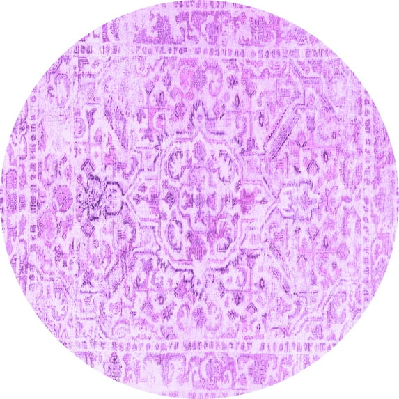 Ahgly Company Indoor Round Persian Purple Traditional Area Rugs, 5' Round