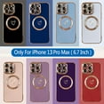 thumbnail image 6 of Magnetic Case for iPhone 13 Pro Max Phone Case for Women, Cute Love Heart Soft Magsafe Case, Raised Full Camera Lens Protection for iPhone 13 Pro Max Phone Case Magsafe (6.7")- Light Purple, 6 of 13