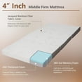 thumbnail image 5 of GOFLAME Memory Foam Tri-Fold Mattress, 4” Foldable Floor Mattress with Storage Bag, Removable Cover, Bamboo Fabric for Guest Room, Living Room, RV, Camp (Twin XL), 5 of 9