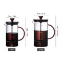thumbnail image 2 of Yeacher French Press Coffee Maker 14oz Stainless Steel Heat Resistant Borosilicate Glass Coffee Plunger Classic French Press Coffee & Tea Maker Glass, 2 of 8