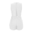 thumbnail image 6 of Mqqzkk Womens Romper Skort Casual Summer Trendy Jumpsuit Sleeveless Ruffle Beach Short Jumpsuit with Pockets White M, 6 of 6
