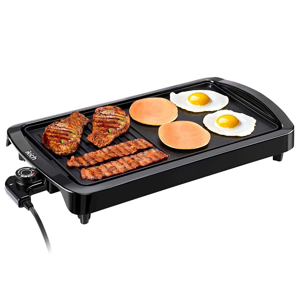NEW Indoor Grill Electric Griddle Fry Pan Stainless Steel Nonstick Non Stick
