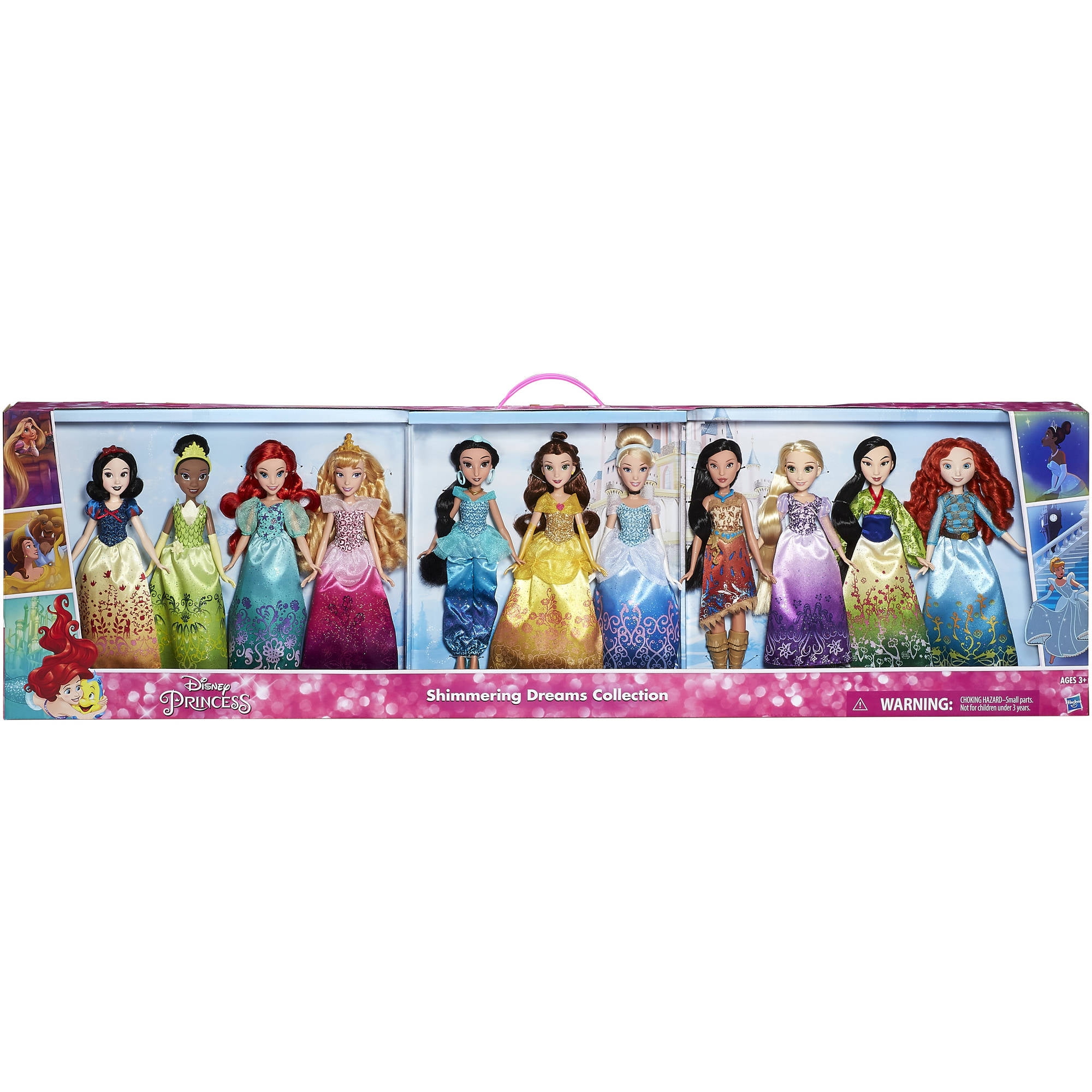 New Disney Princess Shimmering Dreams Collection Girls Dolls 11 Pack Play Set