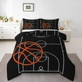 thumbnail image 2 of Basketball Full Comforter Set Sports Bedding Sets Teen Basketball Field Print Bedding Comforter Sets Basketball Game Themed Down Comforter Sports Game Duvet Set, 2 of 7