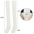 thumbnail image 5 of Loritta 2 Pairs Women Cable Knitted Thigh High Socks Long Winter Socks over Knee Size 6-9, 5 of 6