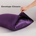 thumbnail image 2 of Ultra Soft and Silky Satin Body Pillowcase, Luxury and Long Pillow Cover for Hair and Skin, 20" x 54", Eggplant Purple, 2 of 5