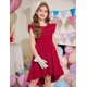 thumbnail image 3 of Vestido Arshiner Spring para niñas de 9 a 10 años, color rojo, 3 of 7