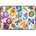 thumbnail image 5 of Coolnut Shower Curtain and Rug Set Animals Alphabet Set Polyester Waterproof Bath Curtain and Mat with Hooks 72" x 72", 5 of 6
