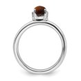 thumbnail image 2 of 925 Sterling Silver Tiger Eye Stackable Ring Gemstone Natural Stone Shell Wood, 2 of 7