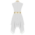 thumbnail image 2 of TiaoBug Robe de Danse Métallique pour Filles Enfants, Tunique d'Église, Robe de Culte, Tenue de Danse Blanche 14, 2 of 6