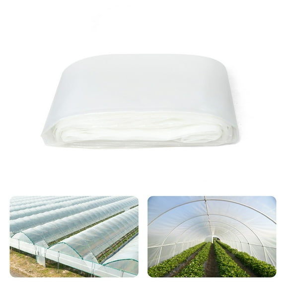 Fencer Wire 6 mil Clear Greenhouse Plastic Sheeting UV Resistant Polyethylene Greenhouse Film, Hoop House Cover for Horticulture, Gardening, Farming and Agriculture 90% Light Transmittance, 16’ x 28’