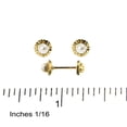 thumbnail image 2 of 18K Solid Yellow Gold Diamond Cut Pearl Covered Screwback Earrings, 2 of 3
