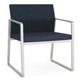 thumbnail image 1 of Gansett Reception Waiting Oversize Guest Chair / Silver Steel / Blue / Blue, 1 of 7