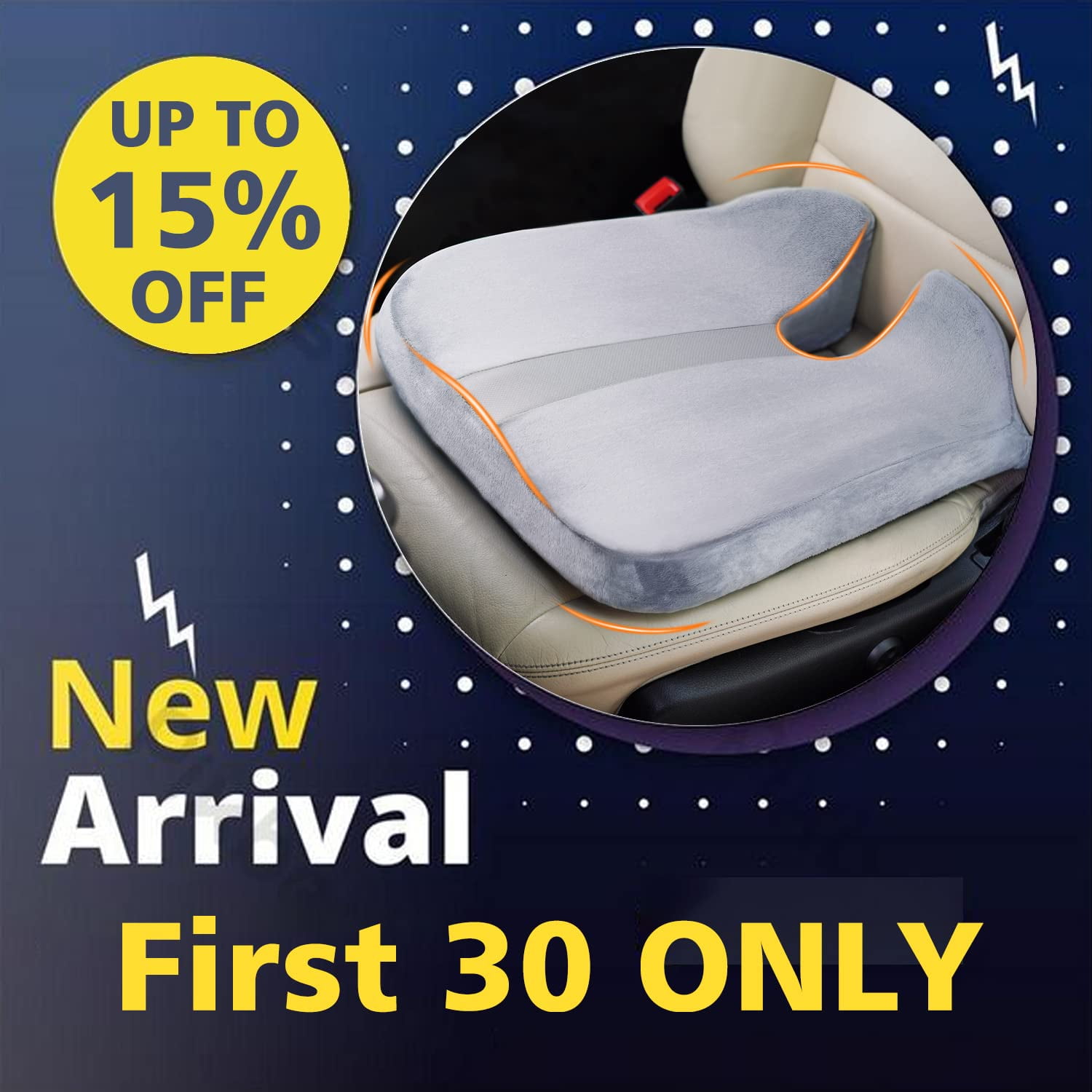 DrCarNow Car Seat Cushion Coccyx Pad for Tailbone Pain Relief Lower Back  Pain Pressure Relief. Seat Cushion for Long Sitting Hours on Office Home