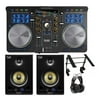 Hercules DJ Monitor 5 Speakers with, DJ Controller Headphones and Stand