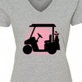 thumbnail image 4 of Inktastic Golfing Girls Golf Cart Women's V-Neck T-Shirt, 4 of 5