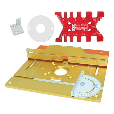 

Router Table Insert Plate Gauge Guide Flip Board Fence Sliding Brackets Table Top Insert Mounting Plate for DIY Woodworking Trimming Machine 4 Piece Set