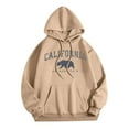 thumbnail image 1 of WEAIXIMIUNG Sweat à Capuche Décontracté pour Femmes Col Rond avec Poche Imprimé Lettre Anglaise, 1 of 3