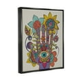thumbnail image 4 of Stupell Industries Intricate Paisley Patterns Floral Hand Eye Shape Graphic Art Luster Gray Floating Framed Canvas Print Wall Art, Design by Valentina Harper, 4 of 5