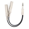 thumbnail image 1 of Cable de audio de 2 m/6,6 pies para bajo, conector macho a 2 hembra, cable blindado para instrumentos de música eléctrica, ideal para guitarras y accesorios, 1 of 8