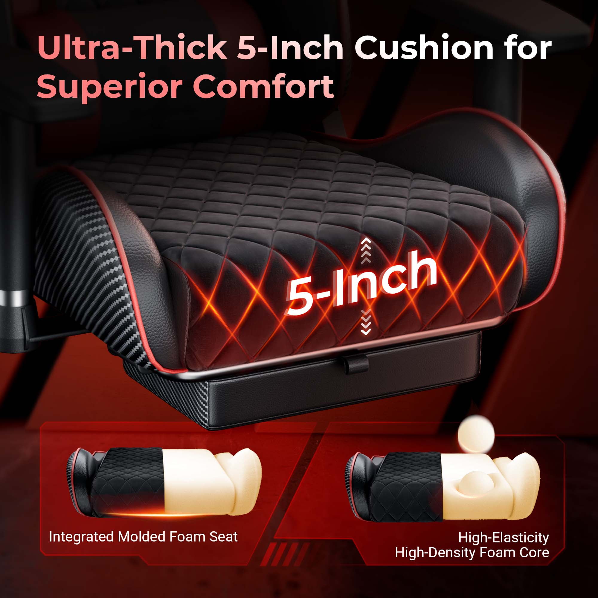 Seenda GCPro-10 Gaming Chair, Big and Tall Video Game Chair with Footrest, High Back Ergonomic Computer Desk Chair Height Adjustable with Headrest  and Lumbar Support