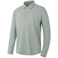 thumbnail image 2 of Plus Size Golf Shirts for Men Long Sleeve Button Collared Tshirts Shirt Big & Tall M-5X Casual Solid Stretchy Pullover Slim Breathable Workout Tops, 2 of 8
