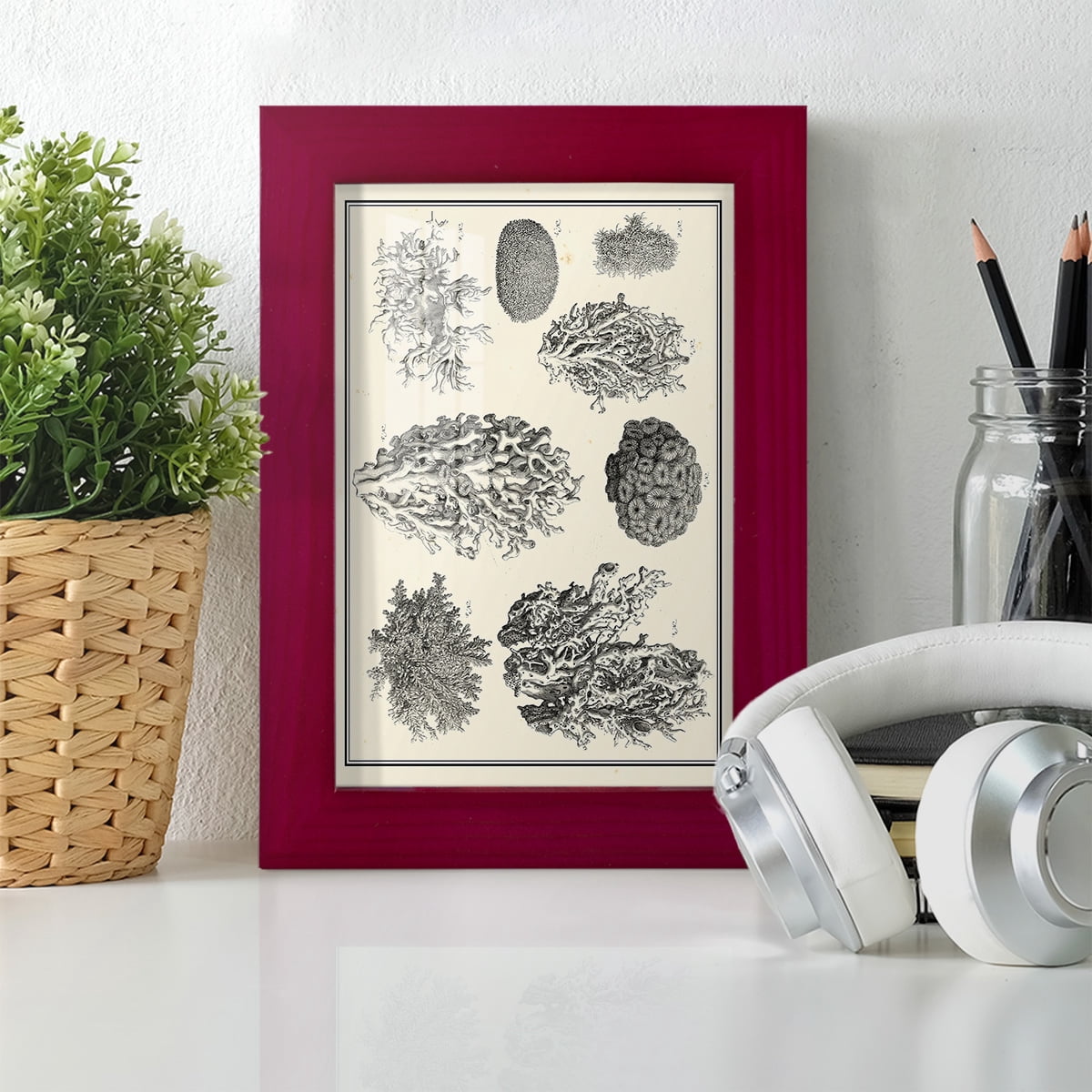 Aegean Collection IV -Framed Print w/glass-Cherry Red