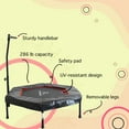 thumbnail image 3 of Teamson by Crowntec 50" Steel Hexagonal Mini Trampoline, 286 LBS Weight Capacity Fitness Rebounder with Handlebar, UV-Resistant Indoor/Outdoor Exercise Trampoline, Red, 3 of 5