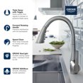 thumbnail image 6 of Grohe 32 298 3 Zedra 1.75 GPM Single Hole Pull Down Kitchen Faucet - Brushed Cool Sunrise, 6 of 7