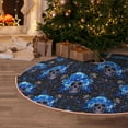 thumbnail image 5 of Sikiie cool blue flower Skull Nativity Christmas Tree Skirt, Jesus Christian Winter Holiday Tree Mat Decoration(30-48IN)36", 5 of 6