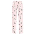 thumbnail image 3 of Halloween Pajama Pants Women's Drawstring Lounge Bottoms, Cute Ghost & Pumpkin Print Loose Fit Sleepwear Trousers, Soft Elastic Waist Leggings, 1 Pc Pink XXL, 3 of 5